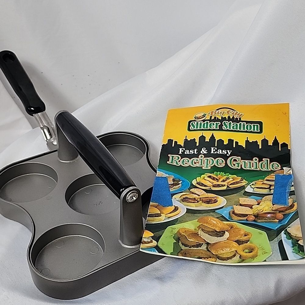 Big City Slider Station Burger Press & Recipe Booklet Kitchen Chef